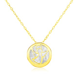 Yellow Gold 14k Women's Pearl Necklace with Angel Symbol