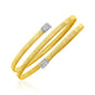 Two Tone Gold 14k Spiral Bangle with Diamonds