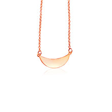 Load image into Gallery viewer, Rose Gold 14k 18 inch Women&#39;s Bar Necklace with Polished Arc