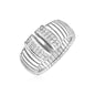 Sterling Silver Serpentine Style Fancy Ring with White Cubic Zirconias