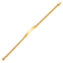 Load image into Gallery viewer, Yellow Gold 14k Women&#39;s ID Bracelet with Double Rope Chain