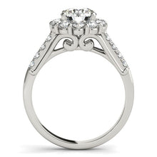 Load image into Gallery viewer, White Gold 14k Round Diamond Halo Engagement Ring