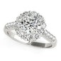 White Gold 14k Round Diamond Halo Engagement Ring