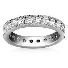Load image into Gallery viewer, White Gold 14k Antique Channel Set Round Diamond Eternity Ring