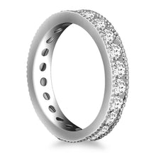 Load image into Gallery viewer, White Gold 14k Antique Channel Set Round Diamond Eternity Ring
