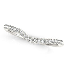 Load image into Gallery viewer, 14k White Gold Curved Pave Diamond Wedding Ring (1/4 cttw)