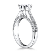 Load image into Gallery viewer, White Gold 14k Pave Diamond Cathedral Engagement Ring