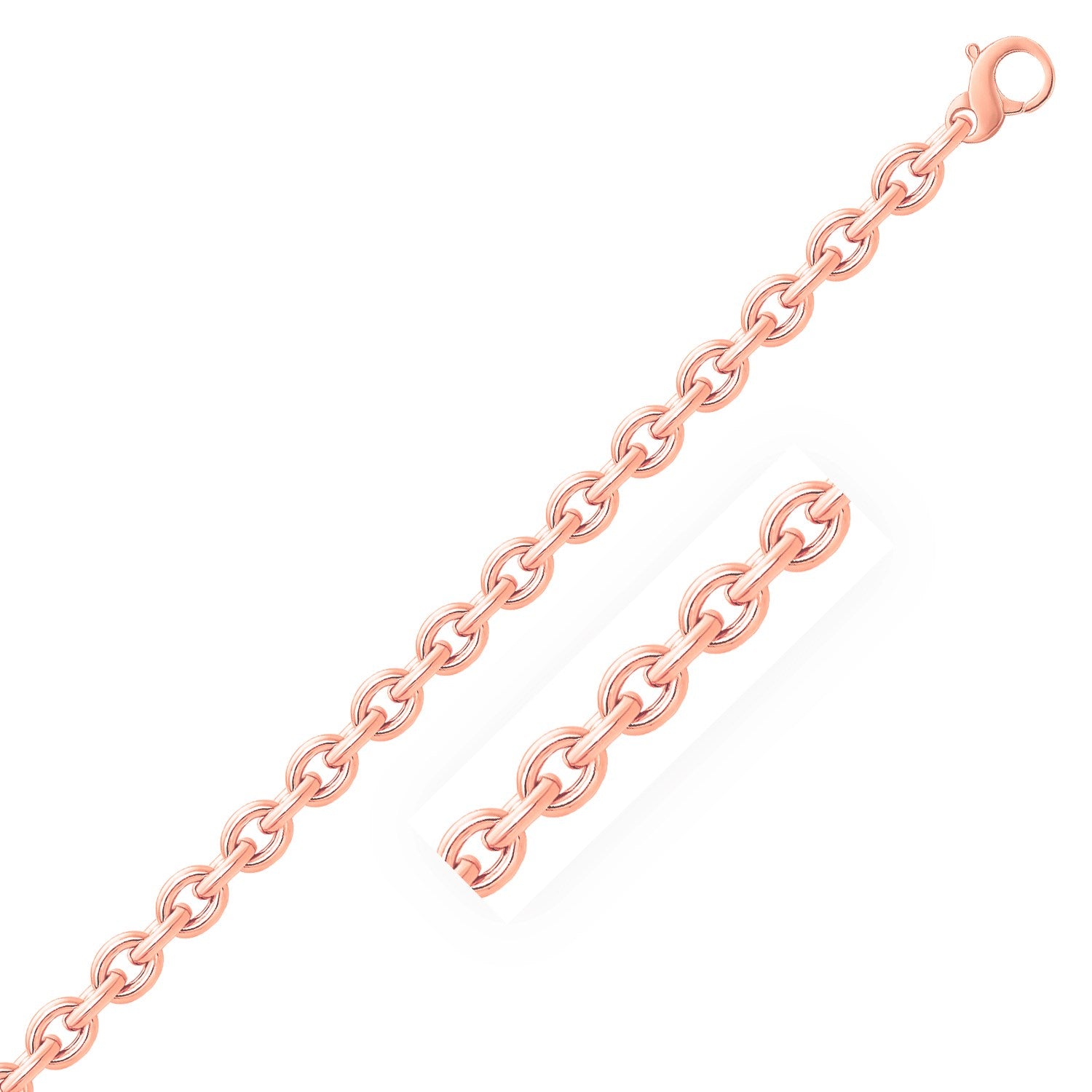 Rose Gold 14k Polished Cable Women's Motif Bracelet