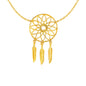 Yellow Gold 14k Dream Catcher Pendant in Lobster Clasp