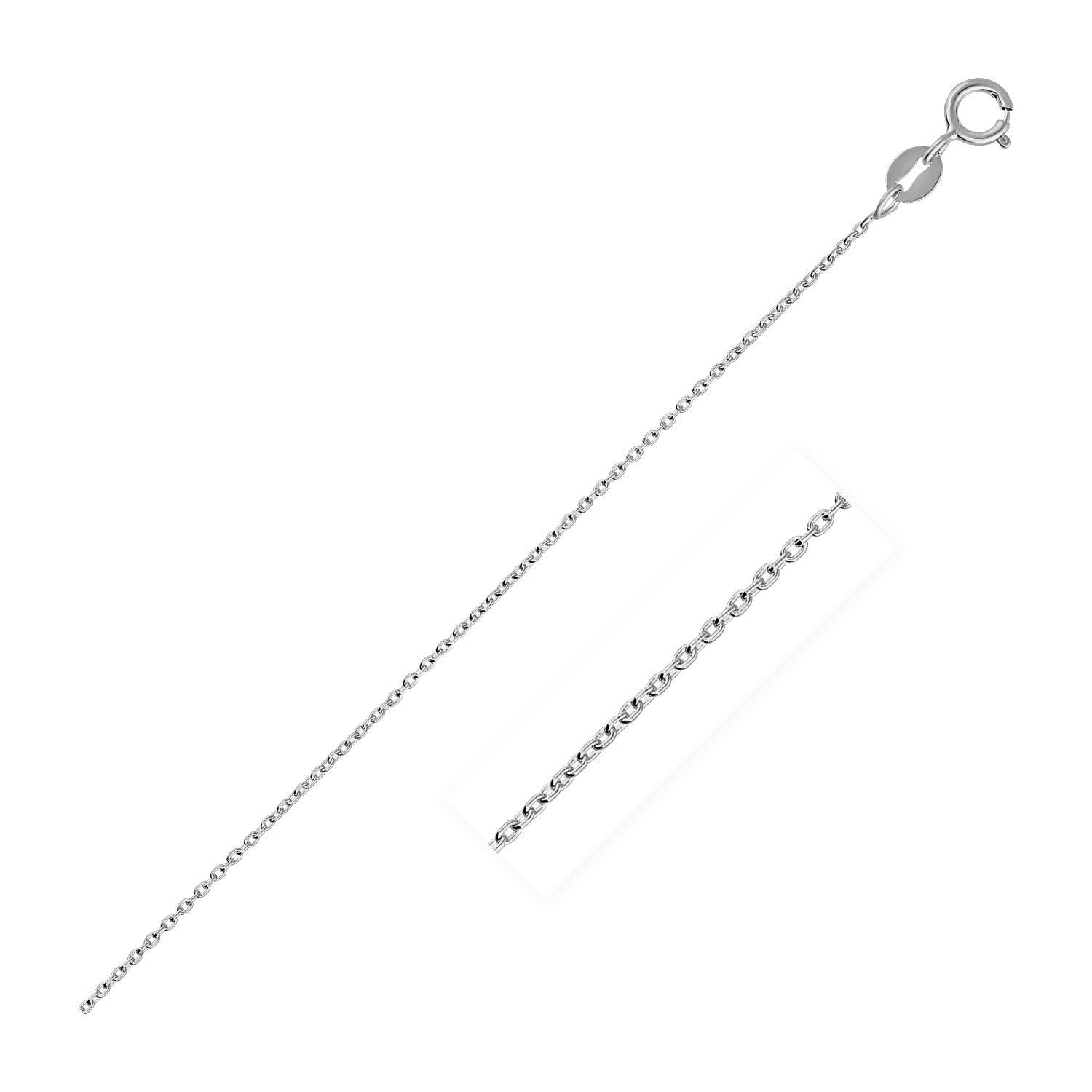 White Gold 14k 0.7mm Oval Cable Link Chain