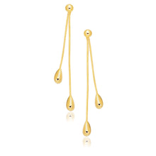 Load image into Gallery viewer, Yellow Gold 14k Double Long Drop Earrings