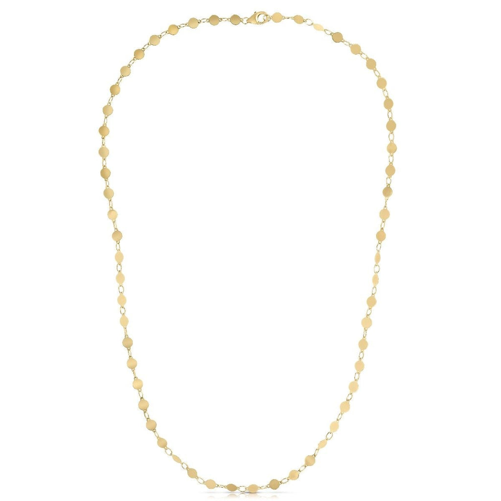 Yellow Gold 14k Women's Link Necklace with Polished Circles