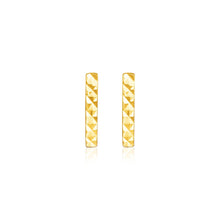 Load image into Gallery viewer, Yellow Gold 14k Bar Earrings Texture