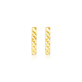 Yellow Gold 14k Bar Earrings Texture
