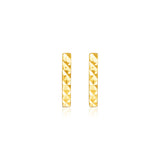 Yellow Gold 14k Bar Earrings Texture