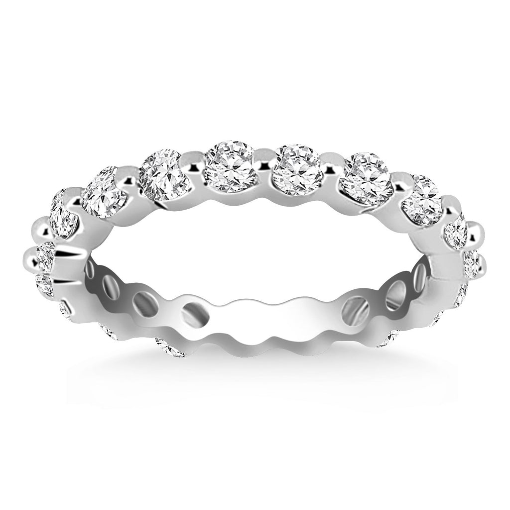 White Gold 14k Common Prong Round Cut Diamond Eternity Ring