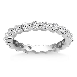White Gold 14k Common Prong Round Cut Diamond Eternity Ring