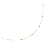 Rose Gold 14k Station Women's Necklace with Round Diamonds