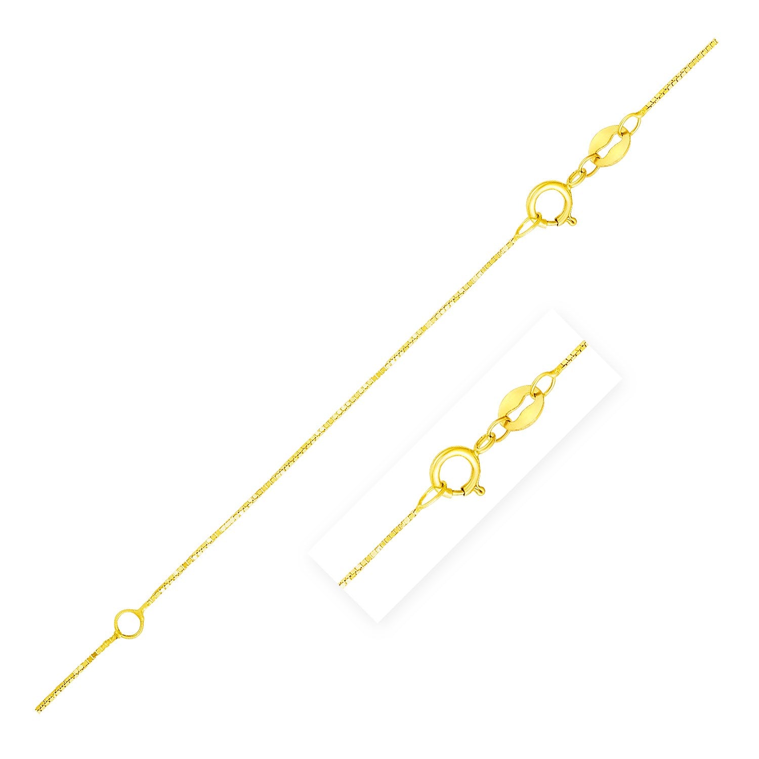 Yellow Gold 14k 0.6mm Double Extendable Box Chain
