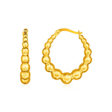 Load image into Gallery viewer, 14k Yellow Gold Graduated Sphere Hoop Earrings
