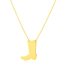 Load image into Gallery viewer, Yellow Gold 14k Women&#39;s Link Necklace with Cowboy Boot