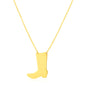 Yellow Gold 14k Women's Link Necklace with Cowboy Boot