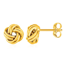 Load image into Gallery viewer, Yellow Gold 14k Love Knot Post Earrings in Pushback Clasps