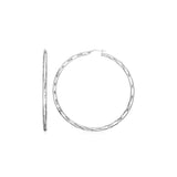 Sterling Silver Large Hoop Earrings with Hammered Texture