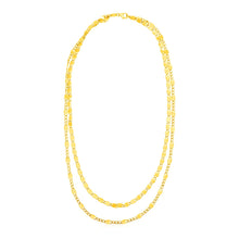 Load image into Gallery viewer, Yellow Gold 14k Women&#39;s Two Strand Necklace with Polished Oval Links