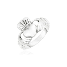 Load image into Gallery viewer, Sterling Silver Wide Polished Claddagh Ring