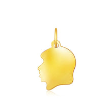 Load image into Gallery viewer, Yellow Gold 14k Small Girl Head Charm