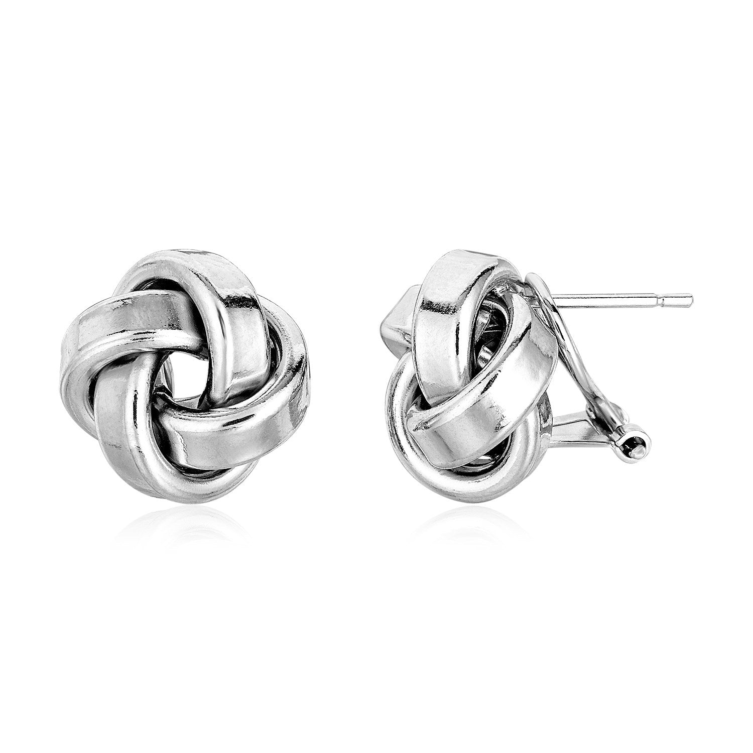 Sterling Silver Large Polished Love Knot Earrings