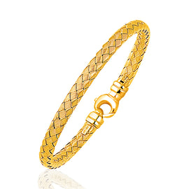 Yellow Gold 14k 5.0mm Fancy Weave Bangle