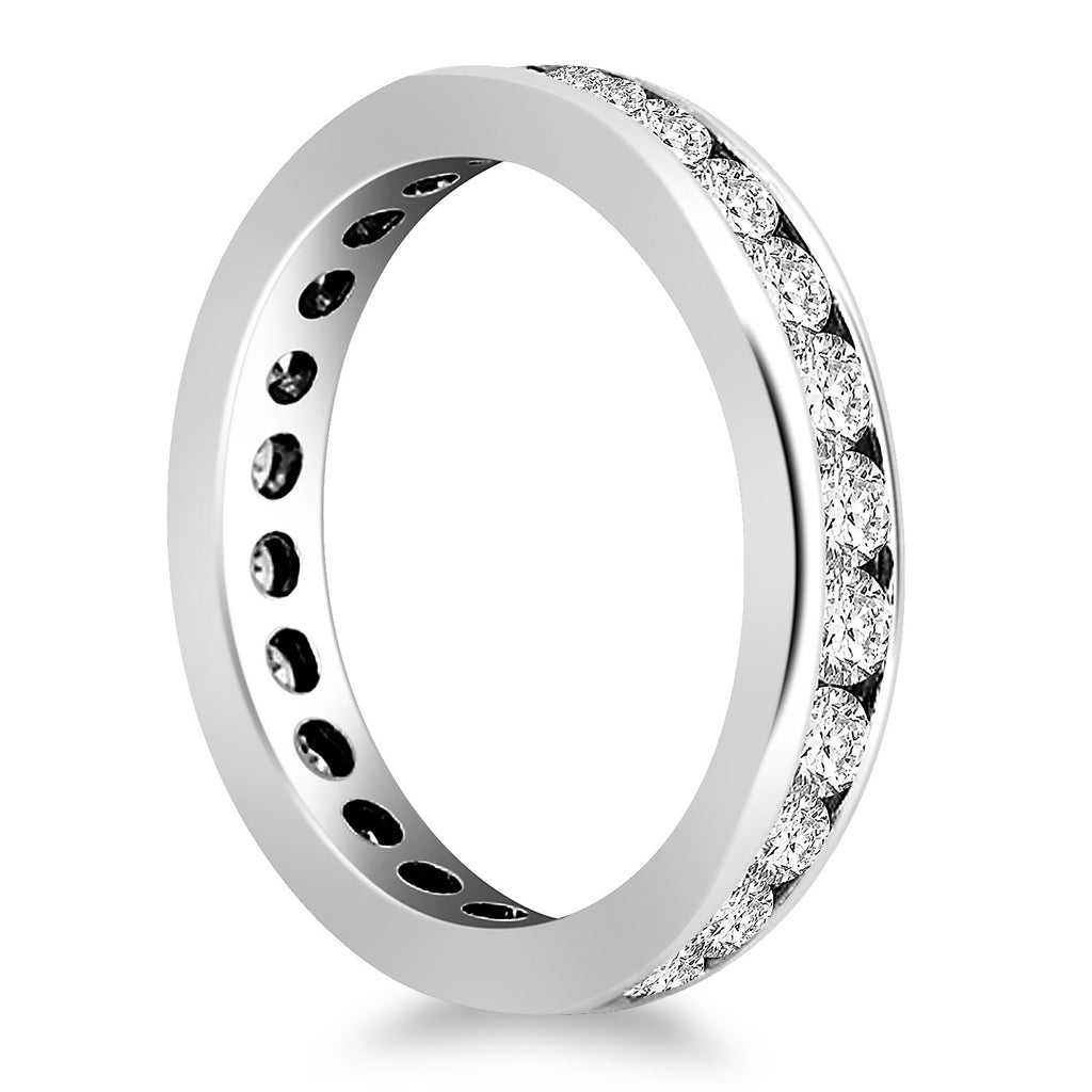 White Gold 14k Channel Set Round Diamonds Eternity Ring