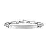 White Gold 14k Paperclip Chain Women's ID Bracelet
