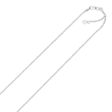 Load image into Gallery viewer, White Gold 10k 1.5mm Adjustable Sparkle Chain in Lobster Clasp