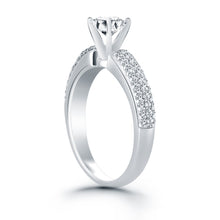 Load image into Gallery viewer, White Gold 14k Triple Row Pave Diamond Engagement Ring