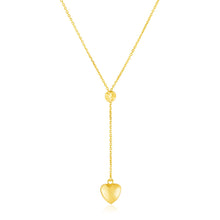Load image into Gallery viewer, 14k Yellow Gold Lariat Style Necklace with Heart