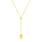 14k Yellow Gold Lariat Style Necklace with Heart