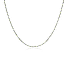 Load image into Gallery viewer, Sterling Silver 18 inch Pale Green Women&#39;s Cubic Zirconias Necklace