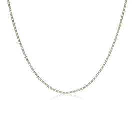 Sterling Silver 18 inch Pale Green Women's Cubic Zirconias Necklace