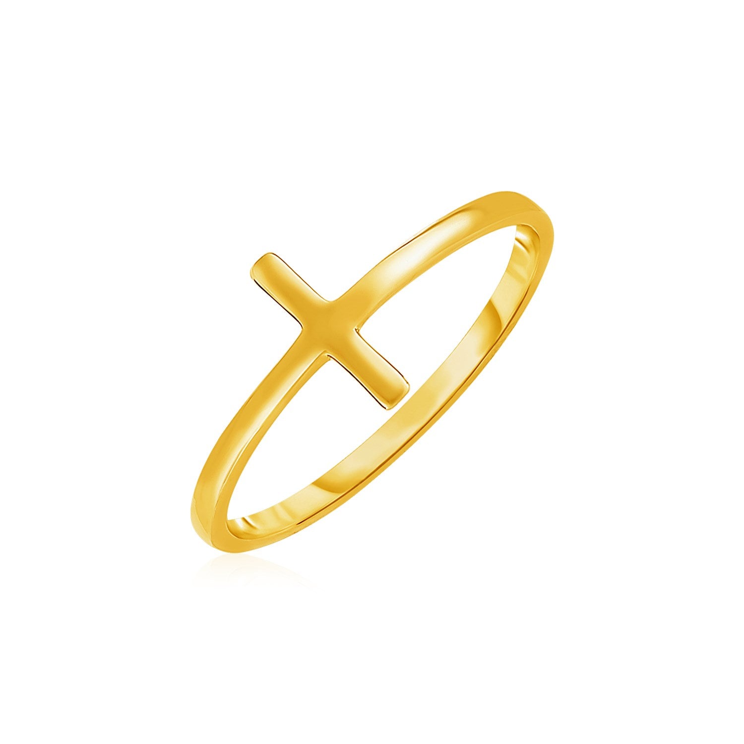 Yellow Gold 14k Overall Cross Exquisite Motif Rings