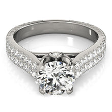 Load image into Gallery viewer, White Gold 14k Round Diamond with Pave Band Engagement Ring
