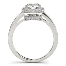 Load image into Gallery viewer, White Gold 14k Round Diamond Pave Set Halo Engagement Ring