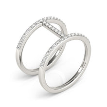 Load image into Gallery viewer, 14k White Gold Dual Band Bridge Style Diamond Ring (3/8 cttw)