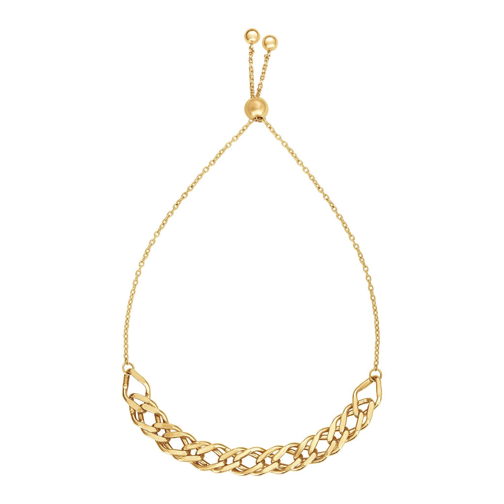 Yellow Gold 14k Women's Adjustable Bracelet Chain