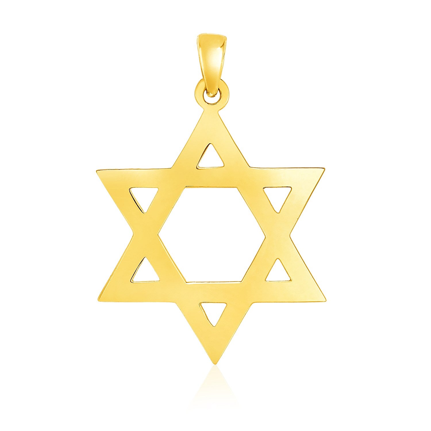 Yellow Gold 14k Elegant Polished Star of David Pendant
