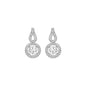 Fancy Earrings with Circle and Teardrop Motif with Cubic Zirconia in Sterling Silver