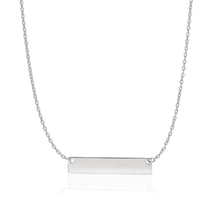 Load image into Gallery viewer, White Gold 14k Smooth Flat Horizontal Women&#39;s Bar Necklace