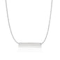 White Gold 14k Smooth Flat Horizontal Women's Bar Necklace